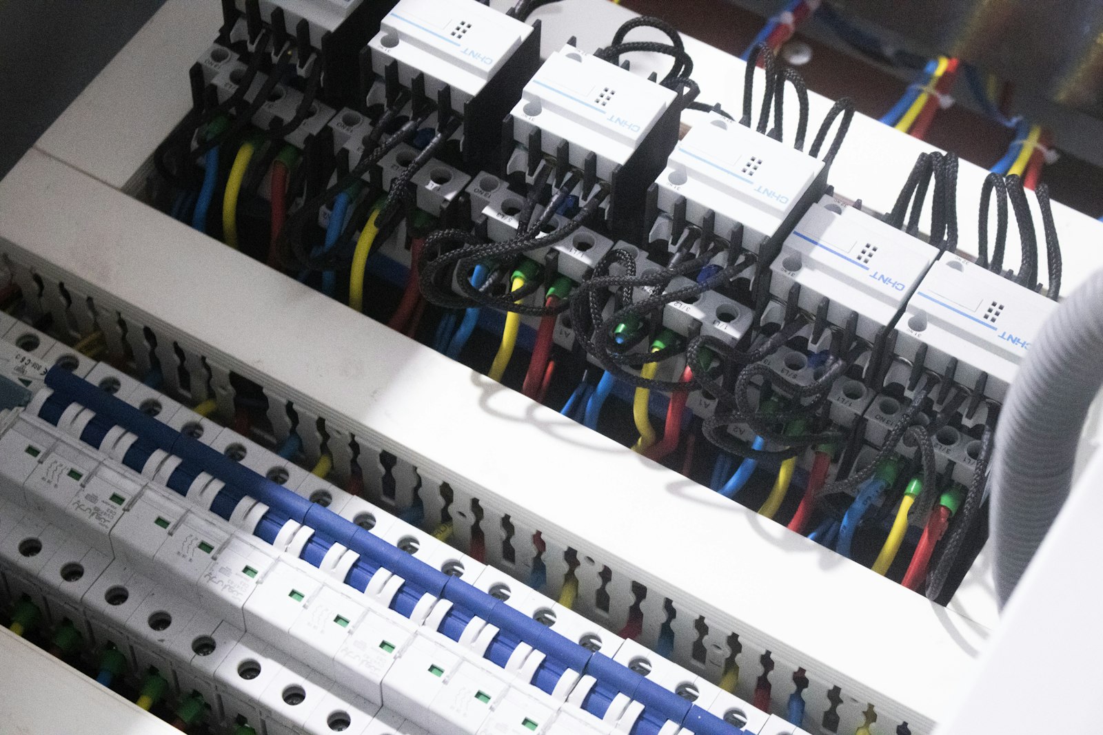 Switchboard with circuit breakers and safety switches